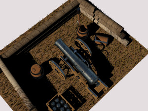 12-pounder field cannon Model 3D