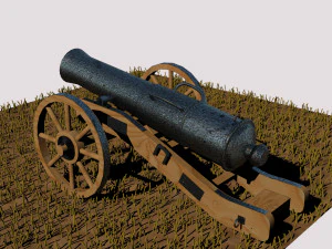 12-pounder field cannon 3D Model