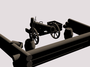 12-pounder field cannon Model 3D