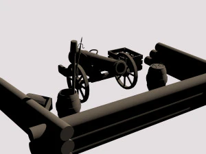 12-pounder field cannon 3D Model