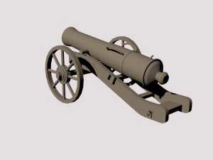 12-pounder field cannon 3D Model