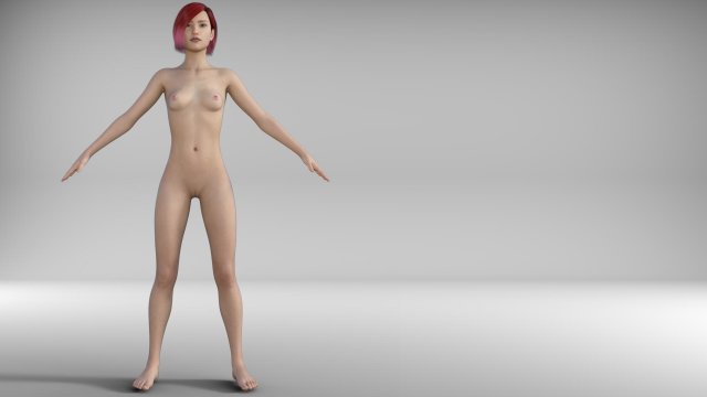 3d Skinny Porn - skinny teen female model 3D Model in Woman 3DExport