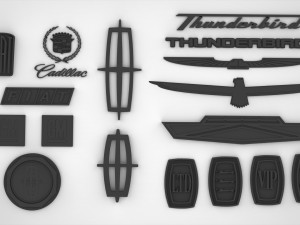 Special American Car Brands Logo Bundle 3D Model