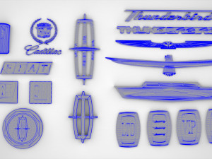 Special American Car Brands Logo Bundle 3D Model
