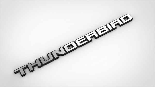Thunderbird Emblem Etiketcilere Ozel Thunderbird Duz Yazi Arma 3D Model .c4d .max .obj .3ds .fbx .stl .blend 