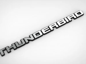 Etichetta Thunderbird Emblem Ozel Thunderbird Duz Yazi Arma Modello 3D