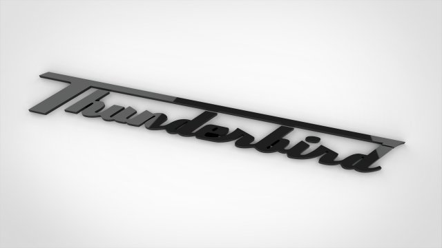Thunderbird Car Emblem Etiketcilere Ozel Thunderbird Yazi Arma 3D Модель .c4d .max .obj .3ds .fbx .stl .blend 