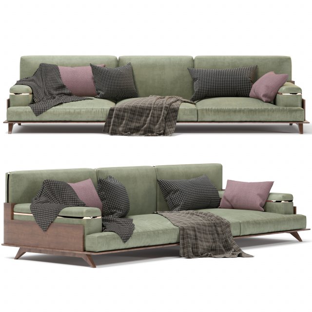 twin-modern 3- sofa Modelo 3D .c4d .max .obj .3ds .fbx .stl .blend 