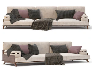 sofá doble moderno de 3 plazas Modelo 3D