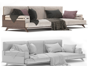 twin-modern 3-seater sofa 3Dモデル