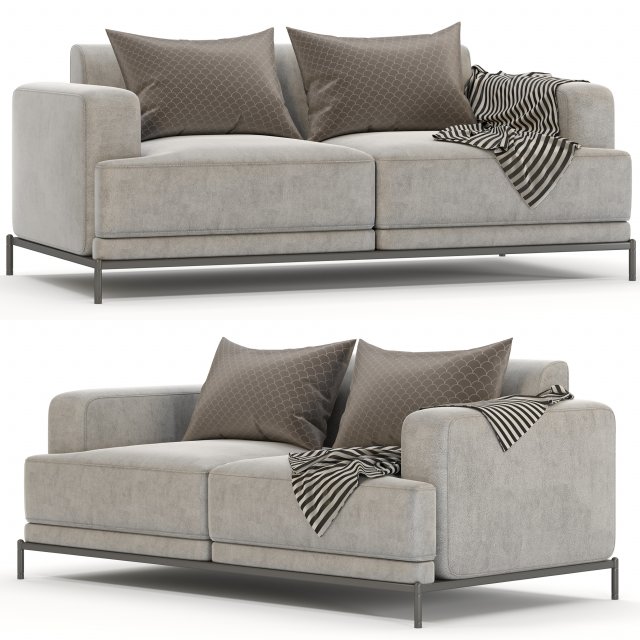 modern sofa-double comfort Model 3D .c4d .max .obj .3ds .fbx .stl .blend 