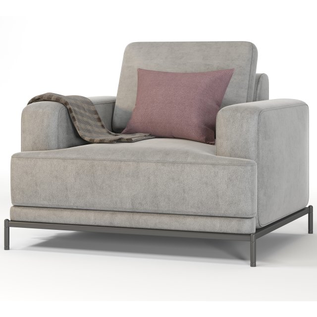 modern sofa - one-seater comfort Modello 3D .c4d .max .obj .3ds .fbx .stl .blend 