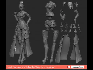 minfilia warde - version 1 and 2 3D Print Model