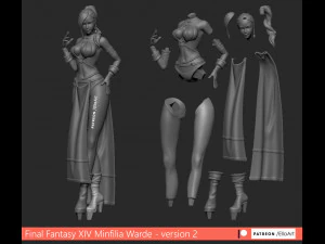 minfilia warde - version 1 and 2 3D Print Model