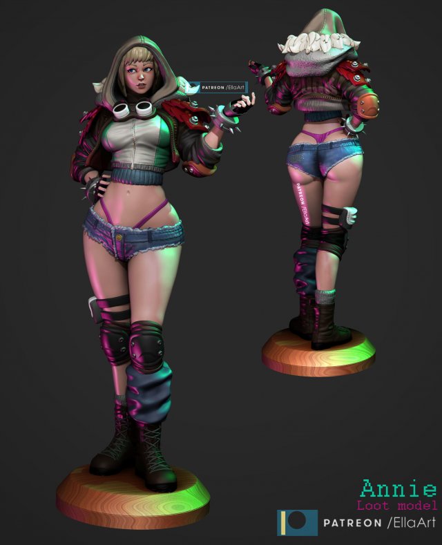 annie 3D प्रिंट मॉडल .c4d .max .obj .3ds .fbx .stl .blend