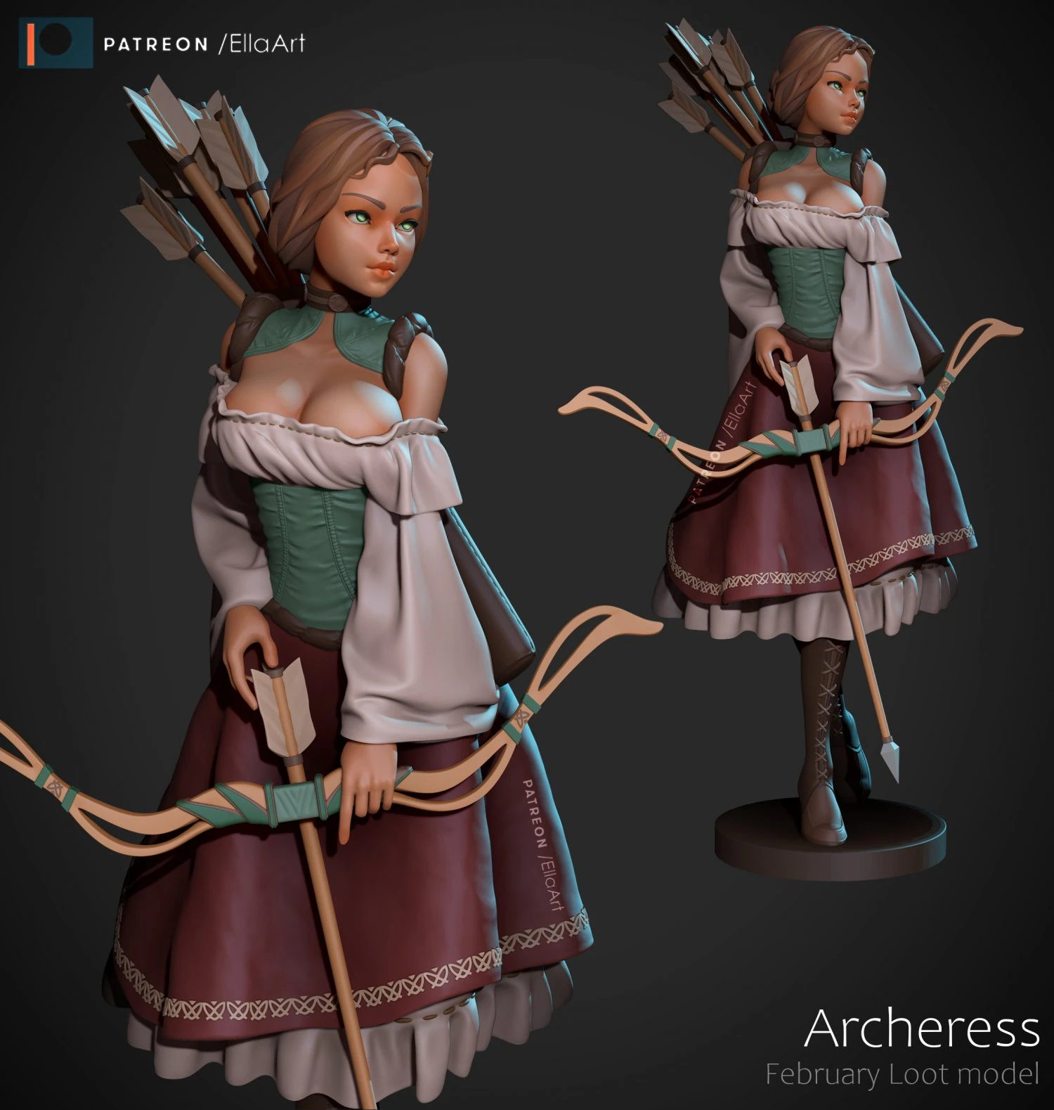 archeress 3D Print Model .c4d .max .obj .3ds .fbx .stl .blend 