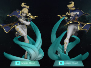 jean from genshin impact 2versions Modelo de impresión 3D