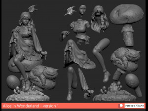alice in wonderland - version 1 Modelo de Impressão 3D