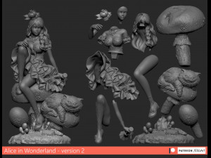alice in wonderland - version 2 Modèles 3D en vedette