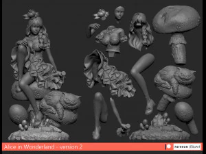 alice in wonderland - version 2 3D Print Model