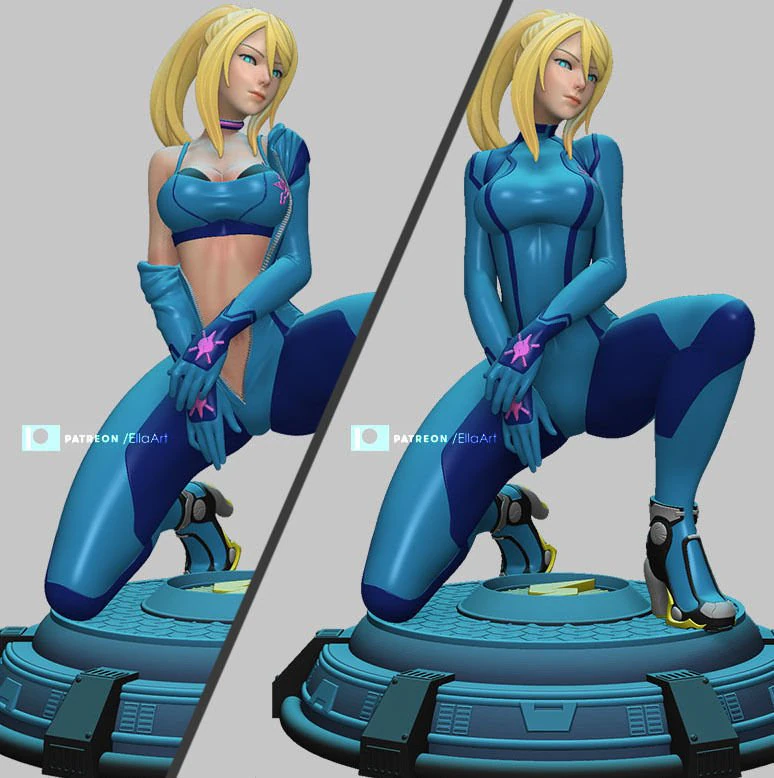 samus aran - version 1 and 2 3D Print Model .c4d .max .obj .3ds .fbx .stl .blend 