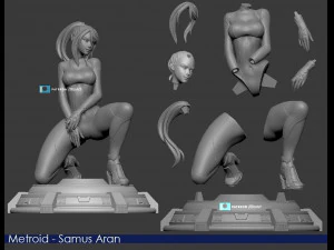 samus aran - version 1 and 2 3D Print Model