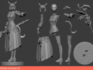 yshtola final fantasy xiv - version 1 and 2 Modello di stampa 3D