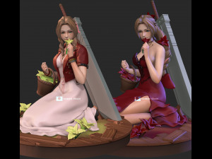 final fantasy 7 remake - aerith version 1 and 2 3D Print Model