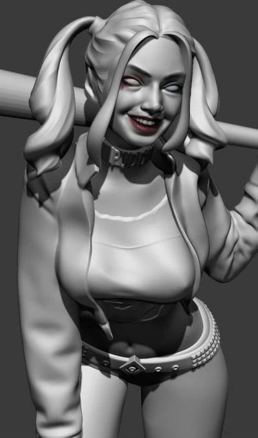 harley quinn 3D Print Model .c4d .max .obj .3ds .fbx .stl .blend 