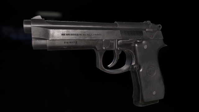 Beretta 92 Fs 3D Model .c4d .max .obj .3ds .fbx .stl .blend 