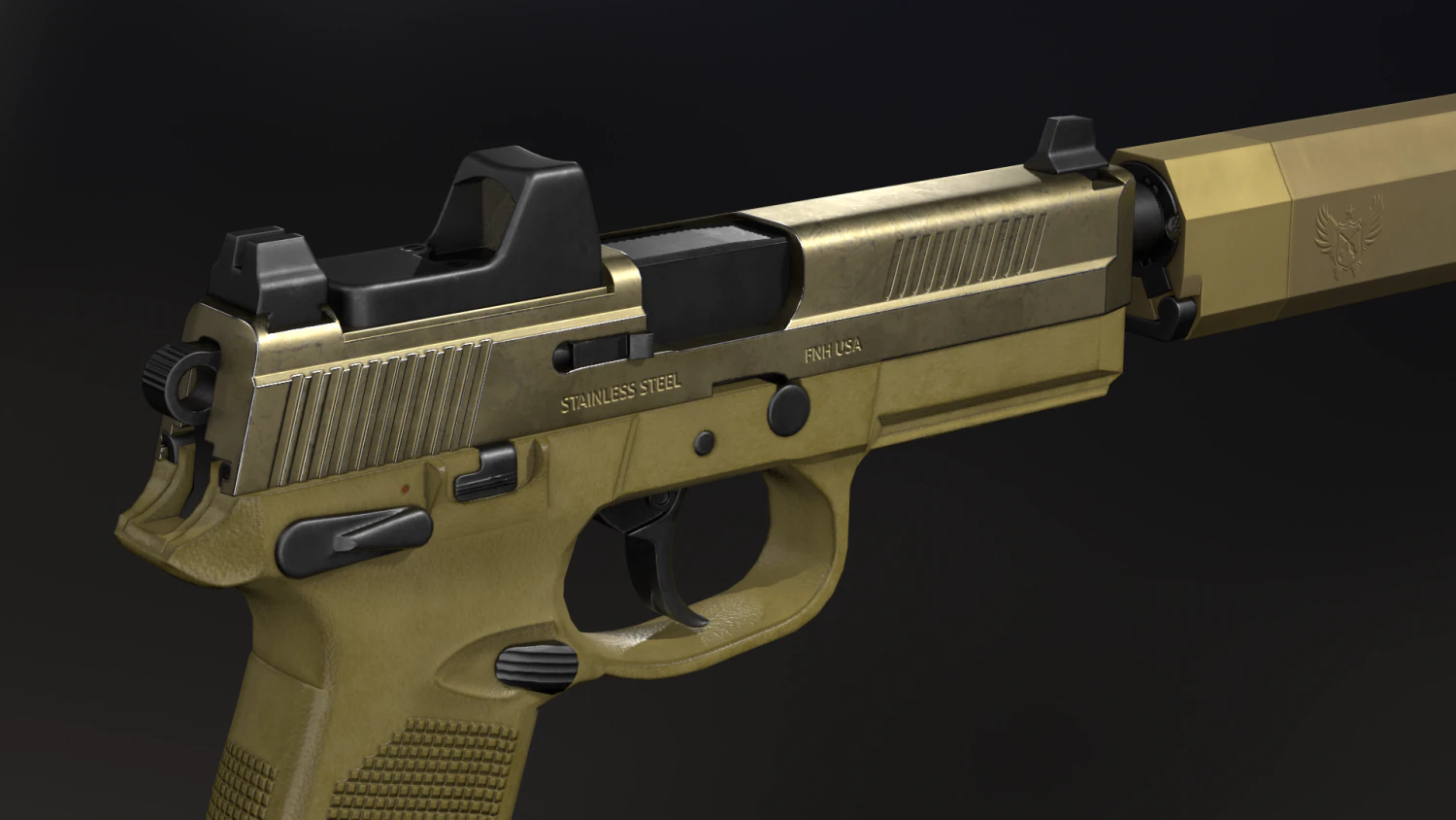 FNX-45 TACTICAL 3D Model .c4d .max .obj .3ds .fbx .stl .blend
