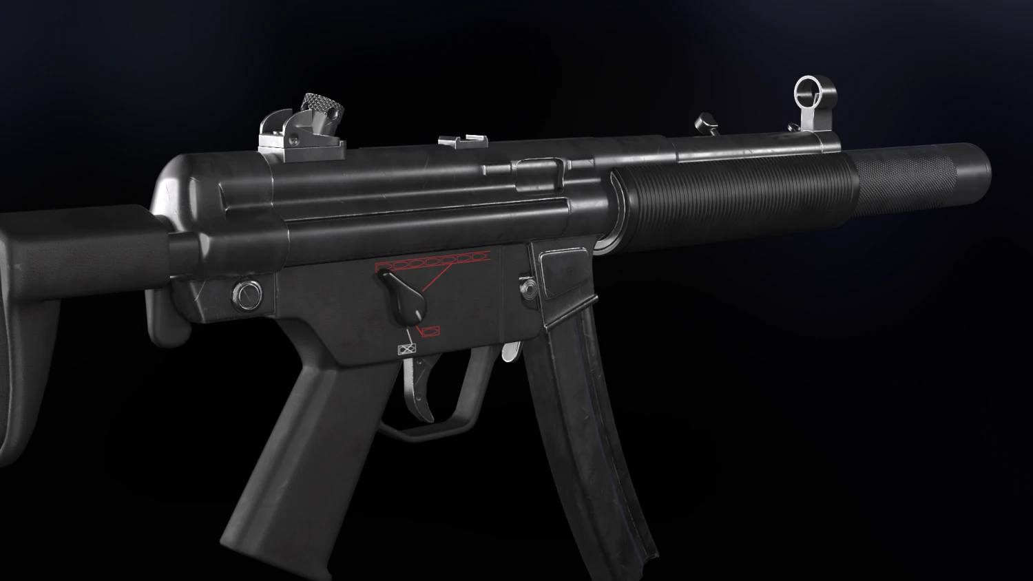 MP5SD Game-ready 3D Model .c4d .max .obj .3ds .fbx .stl .blend 
