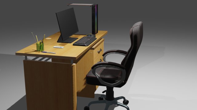 gaming computer setup 3D Model .c4d .max .obj .3ds .fbx .stl .blend 