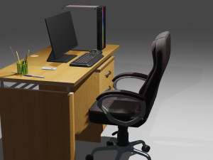 gaming computer setup Modèle 3D