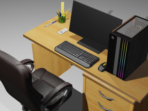 gaming computer setup 3D Model