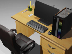 gaming computer setup 3D Model