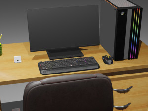 gaming computer setup 3D Model
