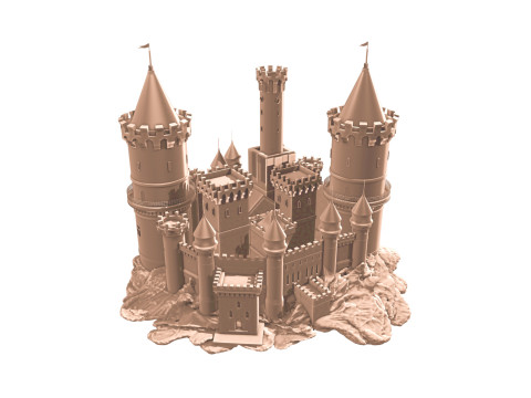 Chteau Fort du XIVe Sicle - Modlisation 3D dune Forteresse Mdivale Model 3D