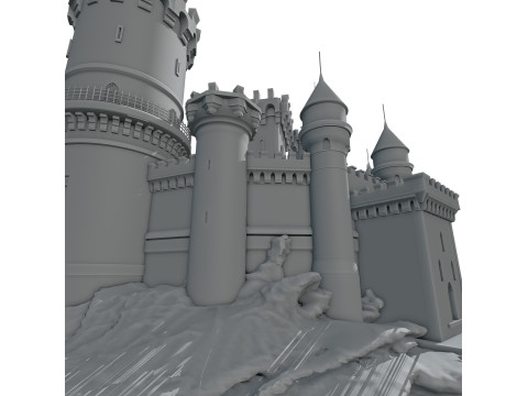 Chteau Fort du XIVe Sicle - Modlisation 3D dune Forteresse Mdivale Model 3D