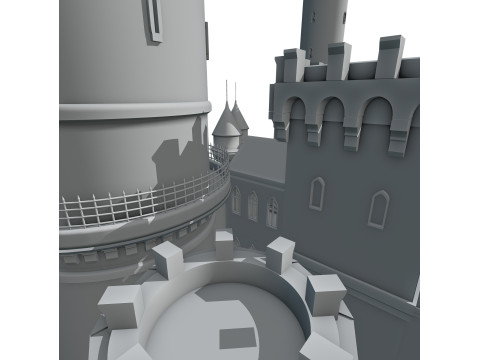 Chteau Fort du XIVe Sicle - Modlisation 3D dune Forteresse Mdivale Model 3D