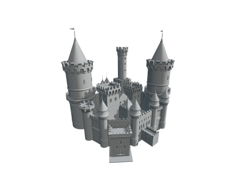 Chteau Fort du XIVe Sicle - Modlisation 3D dune Forteresse Mdivale Model 3D