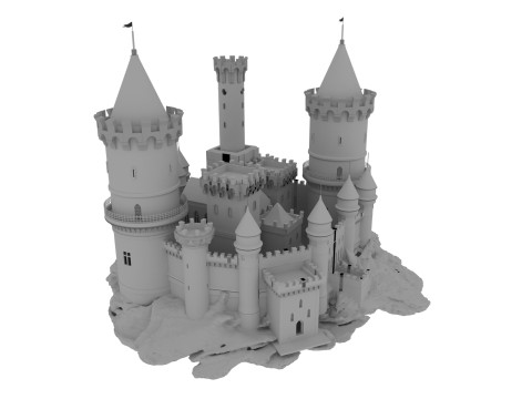 Chteau Fort du XIVe Sicle - Modlisation 3D dune Forteresse Mdivale Model 3D