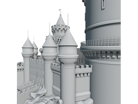 Chteau Fort du XIVe Sicle - Modlisation 3D dune Forteresse Mdivale Model 3D