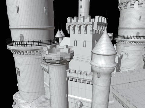 Chteau Fort du XIVe Sicle - Modlisation 3D dune Forteresse Mdivale Model 3D