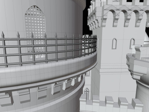 Chteau Fort du XIVe Sicle - Modlisation 3D dune Forteresse Mdivale Model 3D