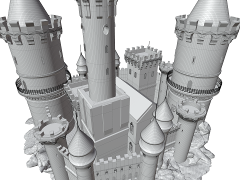 Chteau Fort du XIVe Sicle - Modlisation 3D dune Forteresse Mdivale Modèle 3D