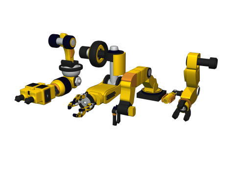 Pack de 4 Bras Robotiques Interchangeables 3D Haute Qualit 3D Model