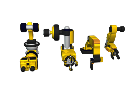 Pack de 4 Bras Robotiques Interchangeables 3D Haute Qualit 3D 模型