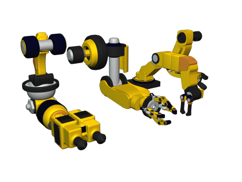 Pack de 4 Bras Robotiques Interchangeables 3D Haute Qualit 3D 模型