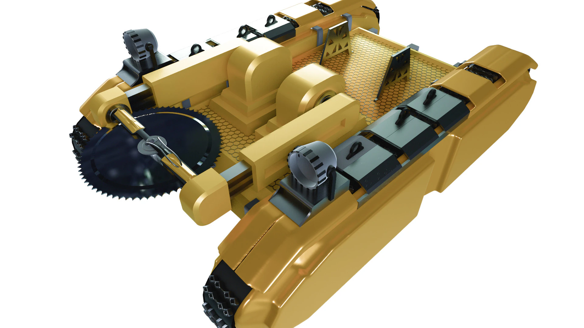 Cyber Robot Electric Saw 3D Model .c4d .max .obj .3ds .fbx .stl .blend 